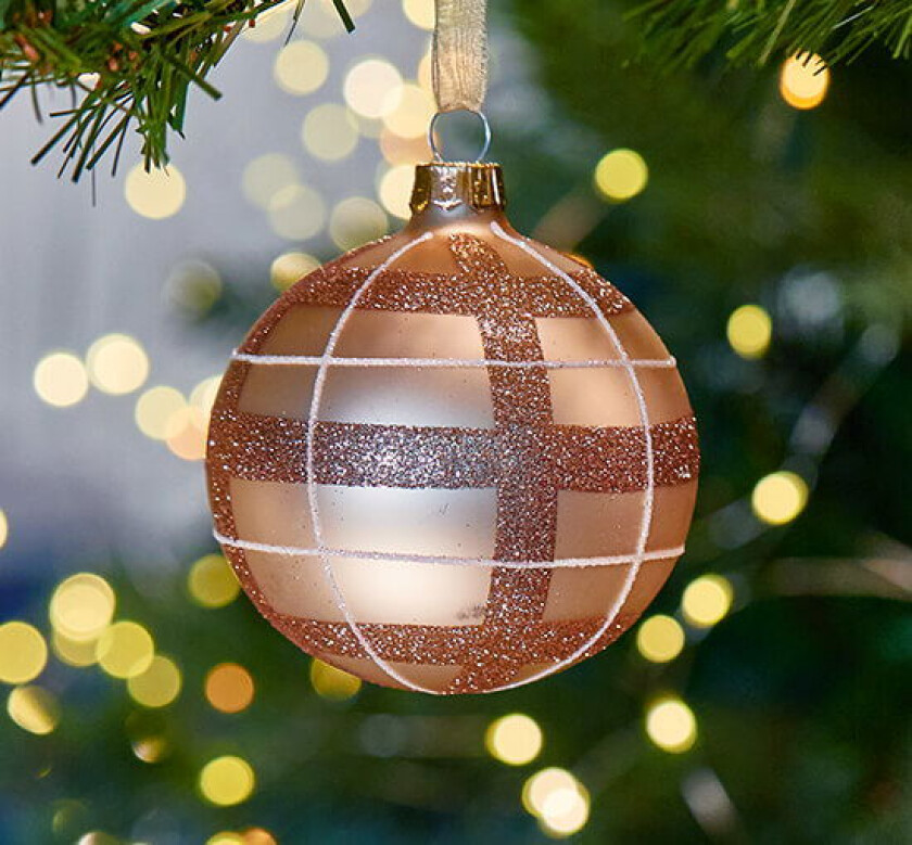 Holly julekule champagne