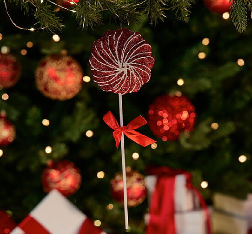 Polka kjærlighet juletrepynt rød/hvit