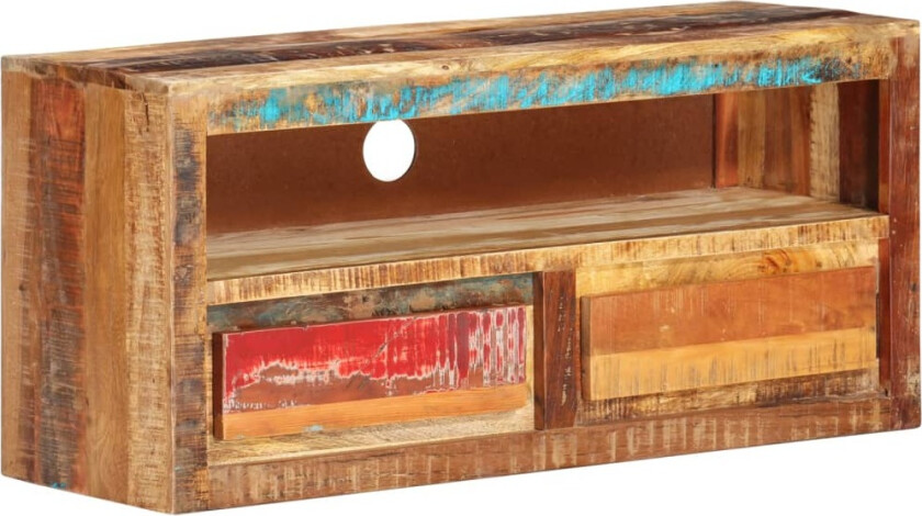 TV-benk 88x30x40 cm gjenvunnet heltre