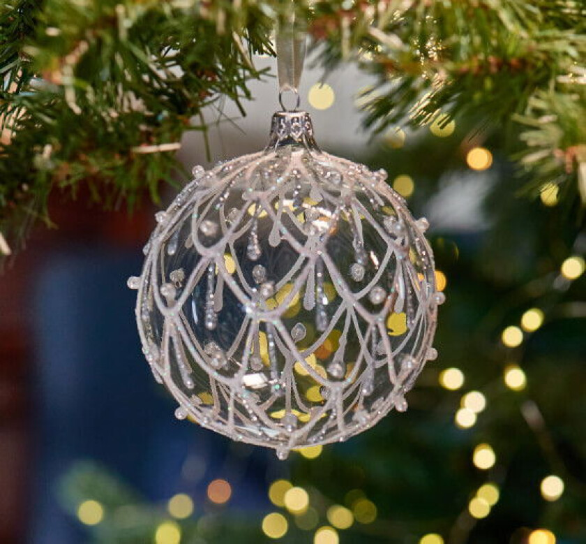 Lux Viola julekule klart glass