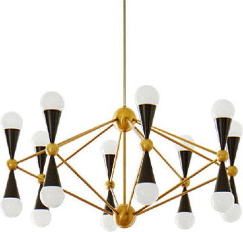 Caracas lysekrone messing/svart