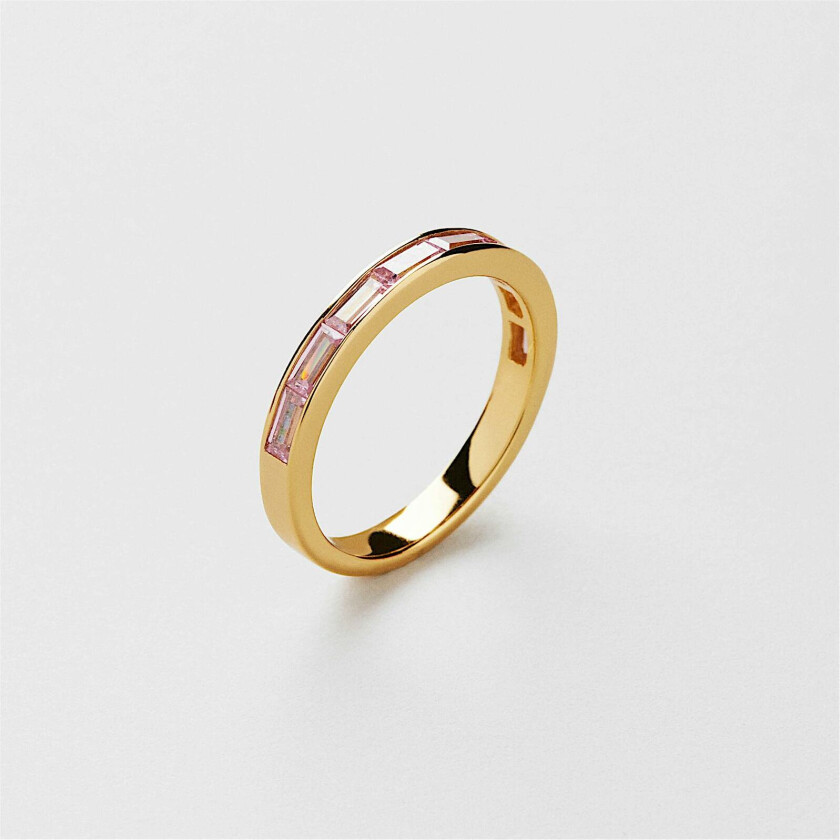 Baguette Eternity Pink Ring