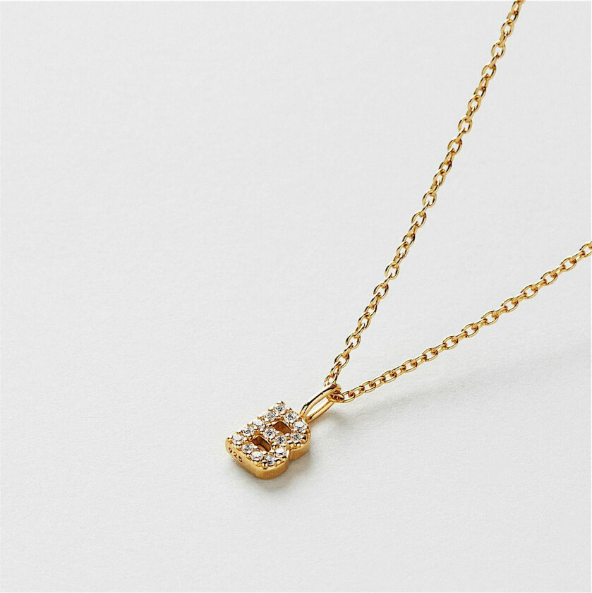 B Sparkle Letter Halskjede