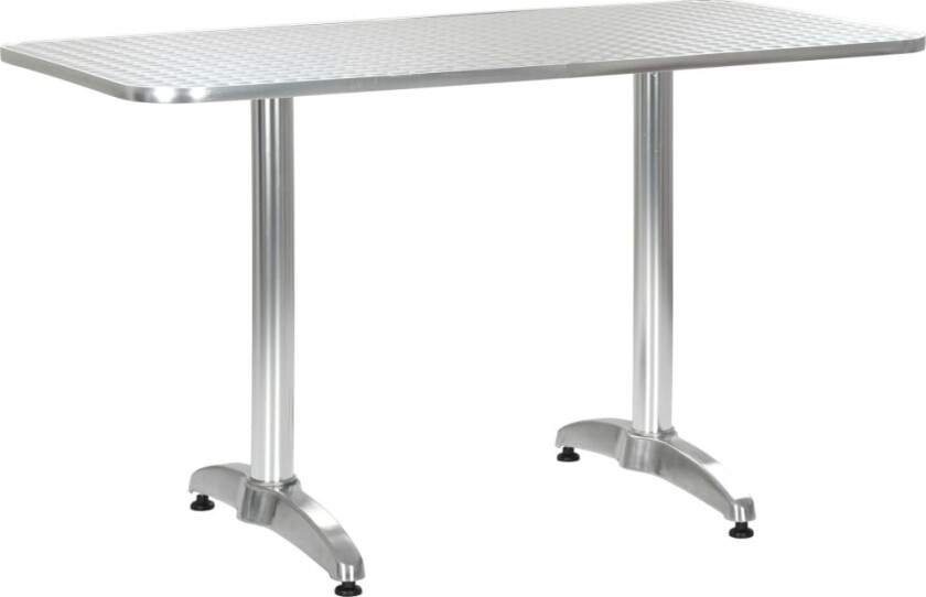 Hagebord sølv 120x60x70 cm aluminium