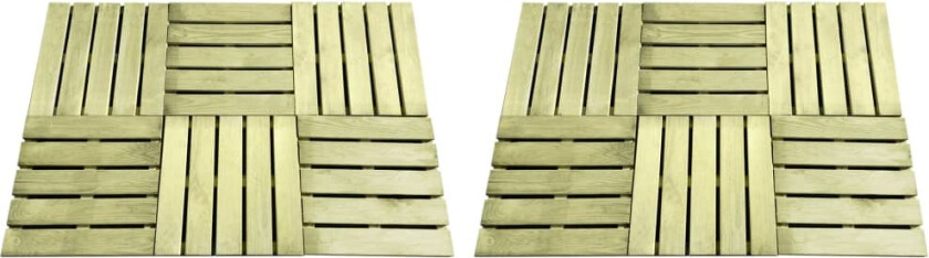 Terrassebord 12 stk 50x50 cm tre grønn