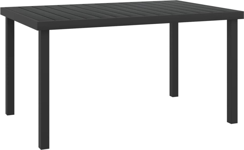 Hagebord svart 140x90x74 cm aluminium og WPC