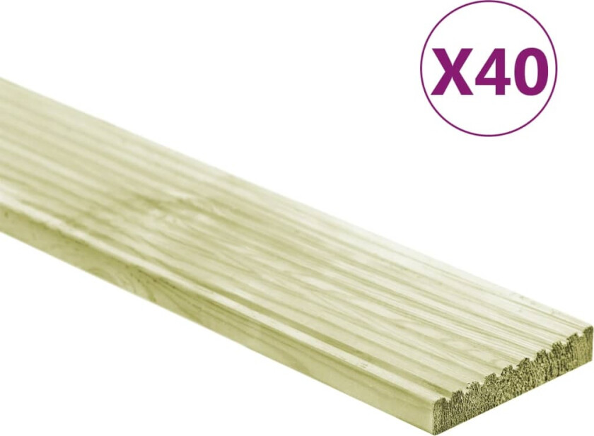 Terrassebord 40 stk 5,8 m² 1m impregnert heltre furu