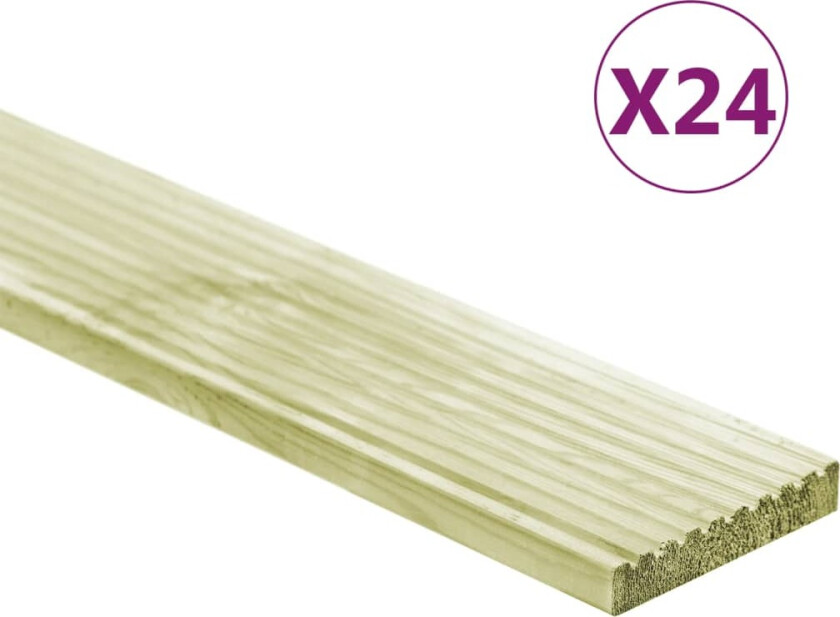 Terrassebord 24 stk 3,48 m² 1m impregnert heltre furu