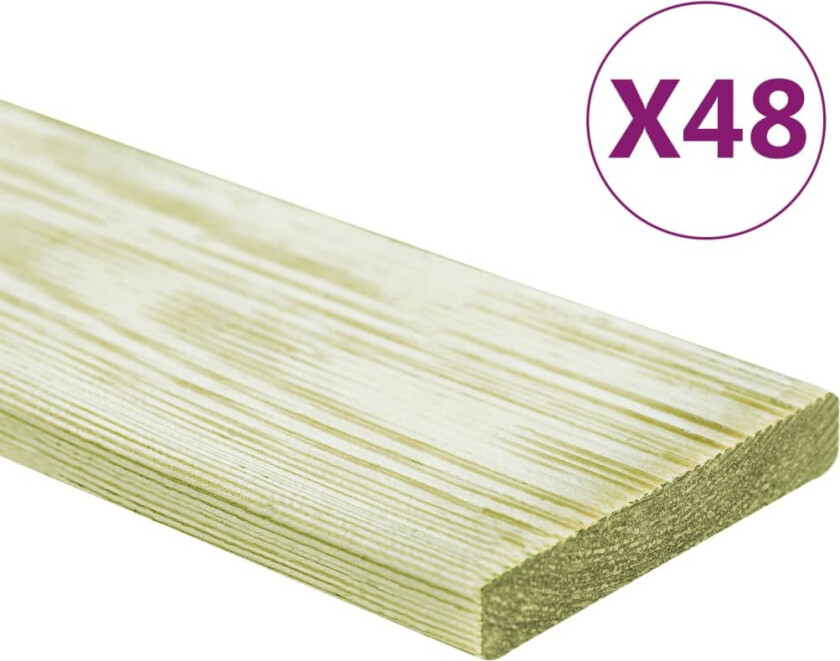 Terrassebord 48 stk 5,76 m² 1m impregnert heltre furu