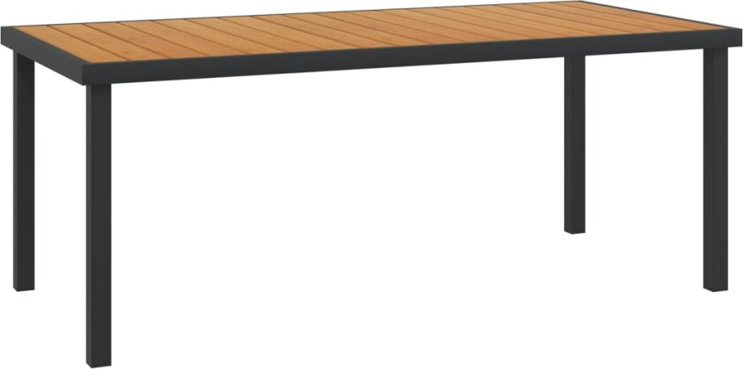 Hagebord brun 190x90x74,5 cm aluminium og WPC