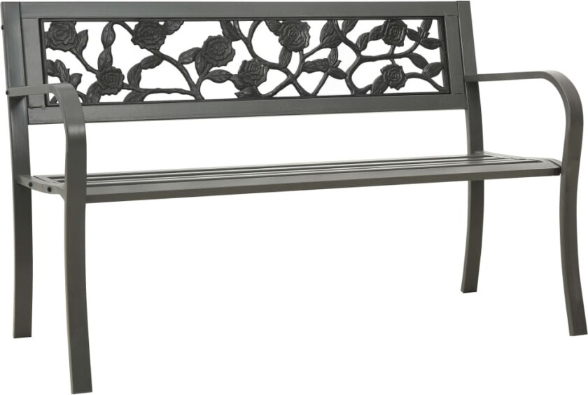 Hagebenk 125 cm stål grå