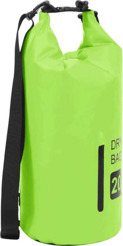 Tørrsekk med glidelås grønn 20 L PVC