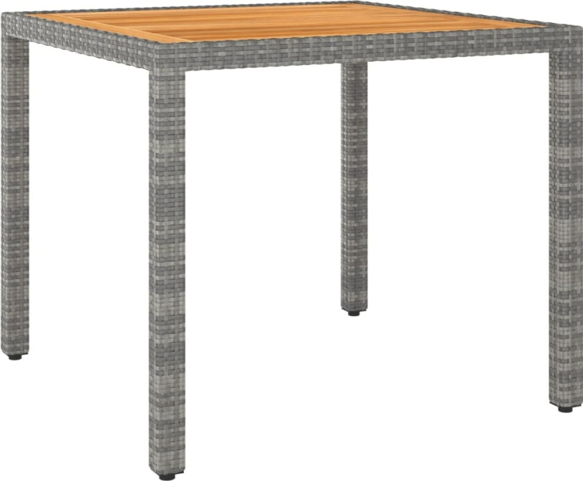 Hagebord 90x90x75 cm polyrotting grå