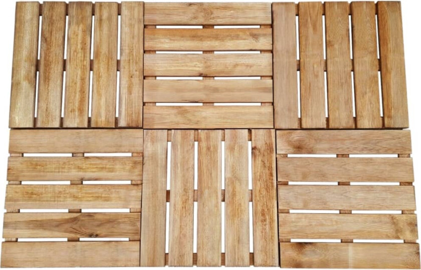 Terrassebord 6 stk 50x50 cm tre brun