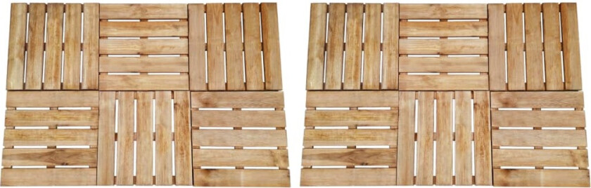 Terrassebord 12 stk 50x50 cm tre brun