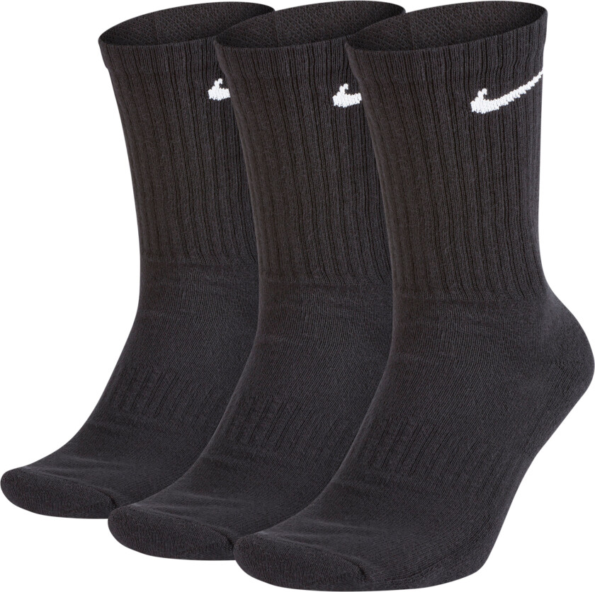 Everyday Cushion Crew Socks 3-Par Black/White M