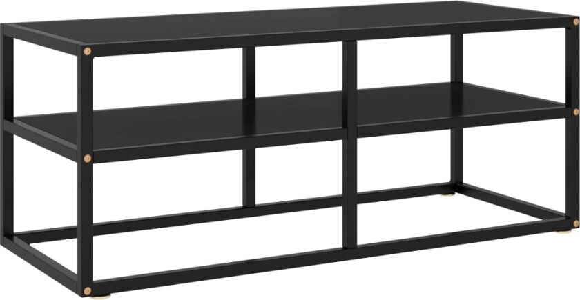 TV-benk svart med svart glass 140x40x40 cm