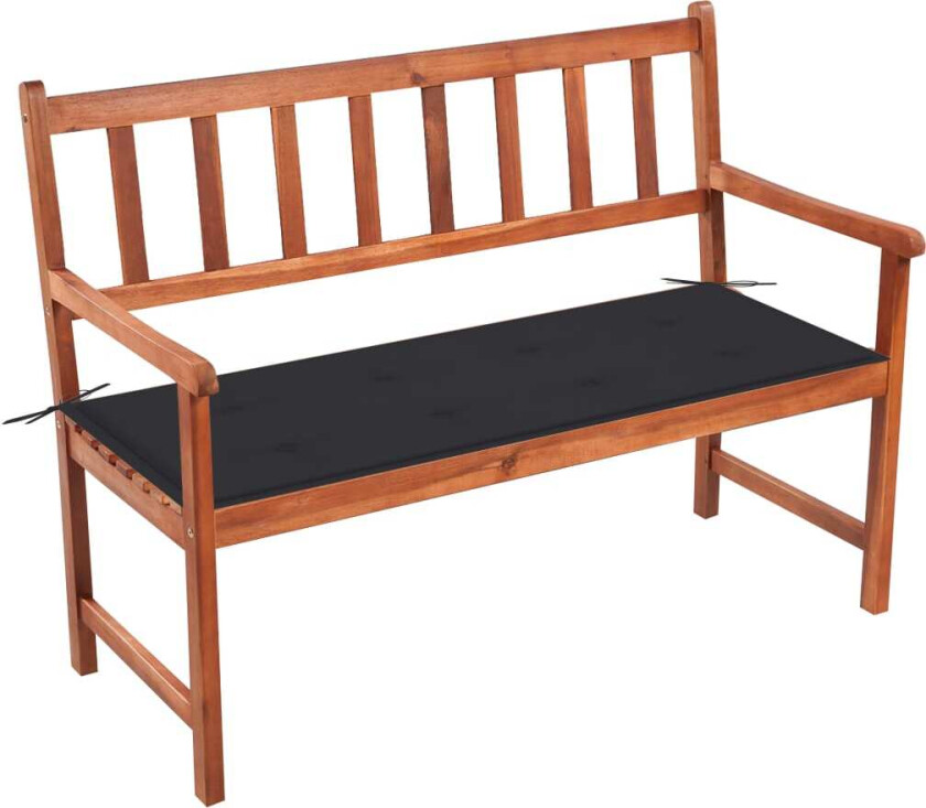 Hagebenk med pute 120 cm heltre akasie
