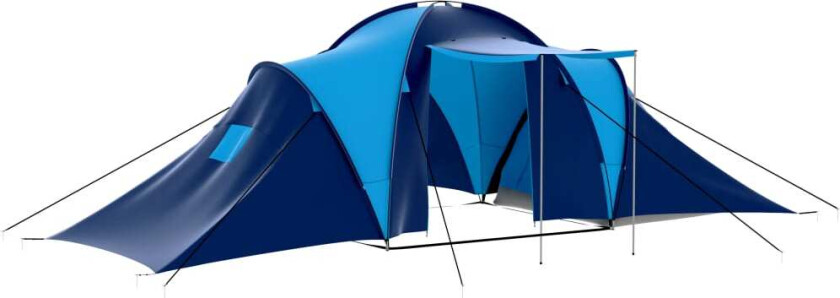 Campingtelt stoff 9 personer mørkeblå og blå