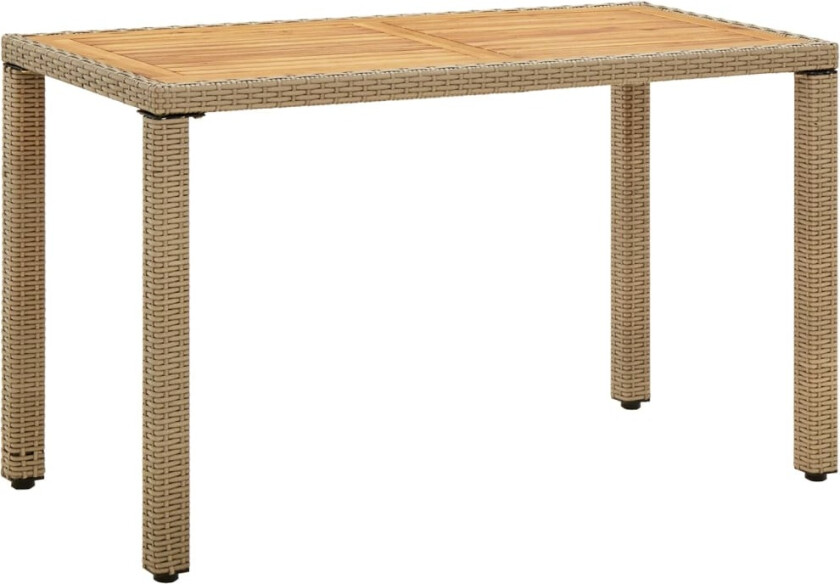 Hagebord beige 109x107x74 cm polyrotting og heltre akasie