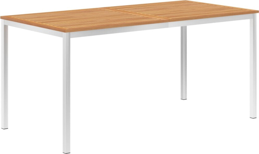 Spisebord til hage 160x80x75 cm heltre teak og rustfritt stål