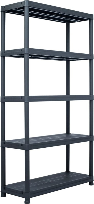 Oppbevaringshylle svart 250 kg 80x40x180 cm plast