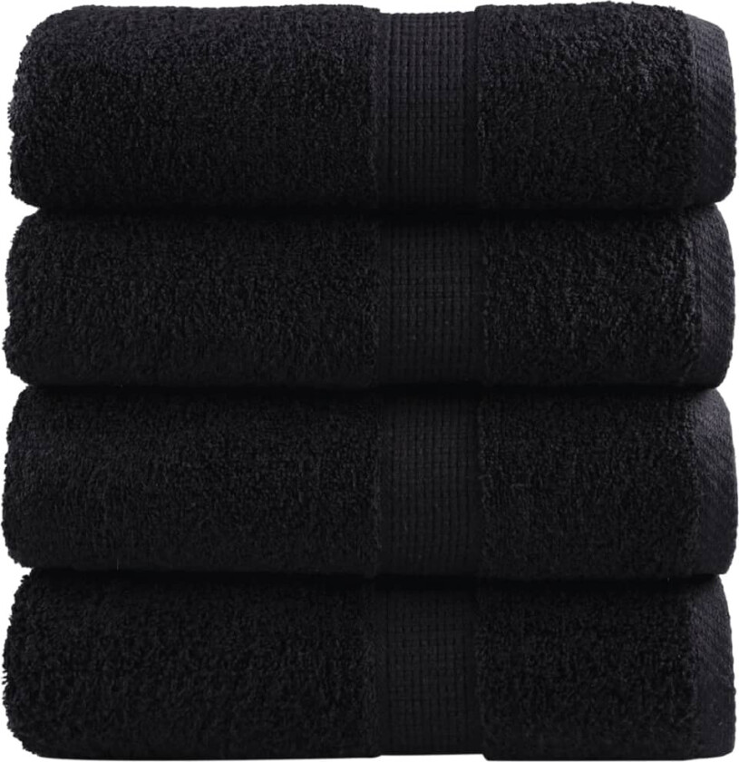 Premium vaskekluter SOLUND 4 stk svart 30x30 cm 600 g/m2