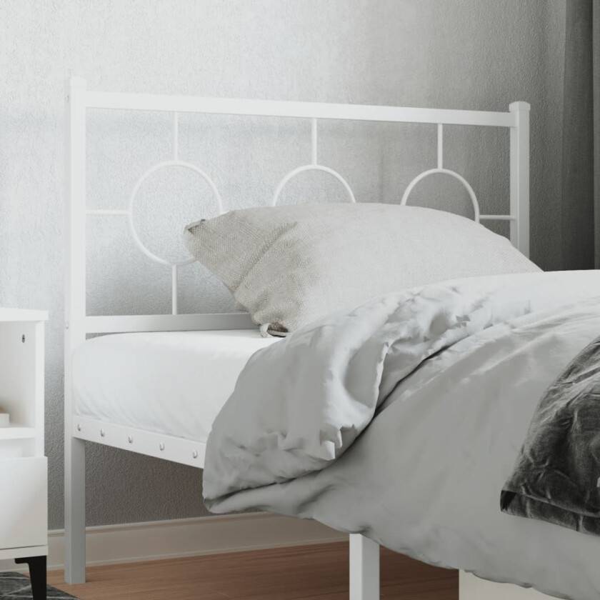 Sengegavl i metall hvit 100 cm