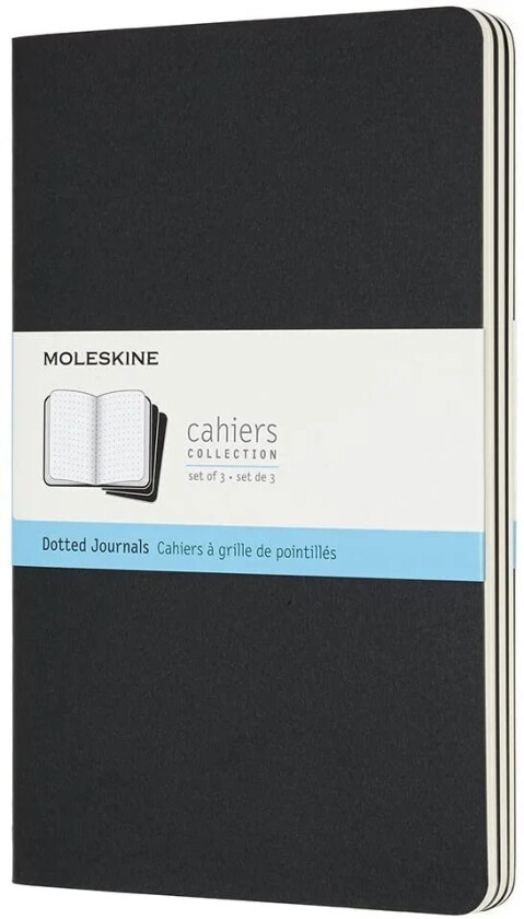 Notatbok Cahier 3pk Large Dots Black