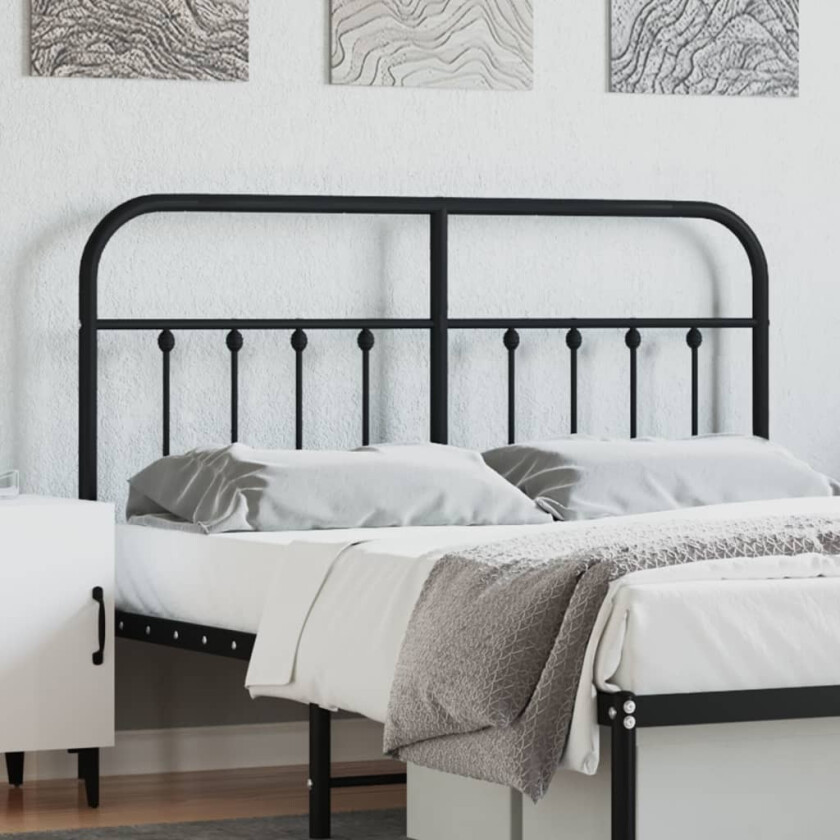 Sengegavl i metall svart 135 cm