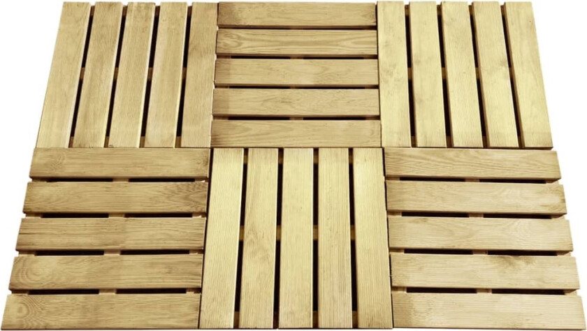 Terrassebord 6 stk 50x50 cm tre grønn