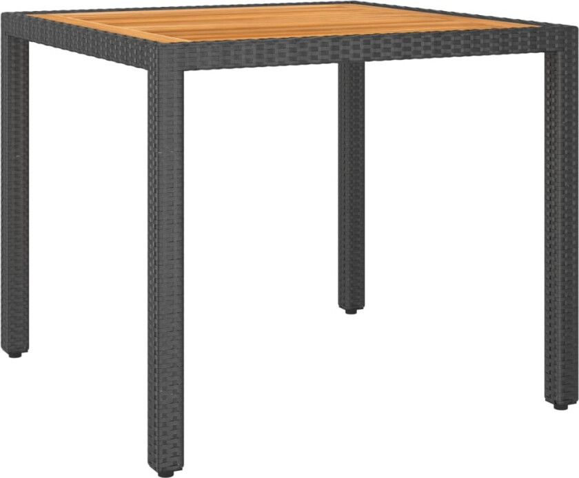 Hagebord 90x90x75 cm polyrotting svart