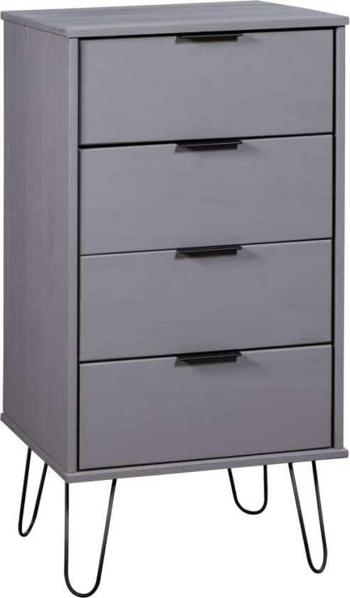 Kommode grå 45x39,5x90,3 cm heltre furu