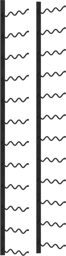 Veggmontert vinstativ for 36 flasker svart jern