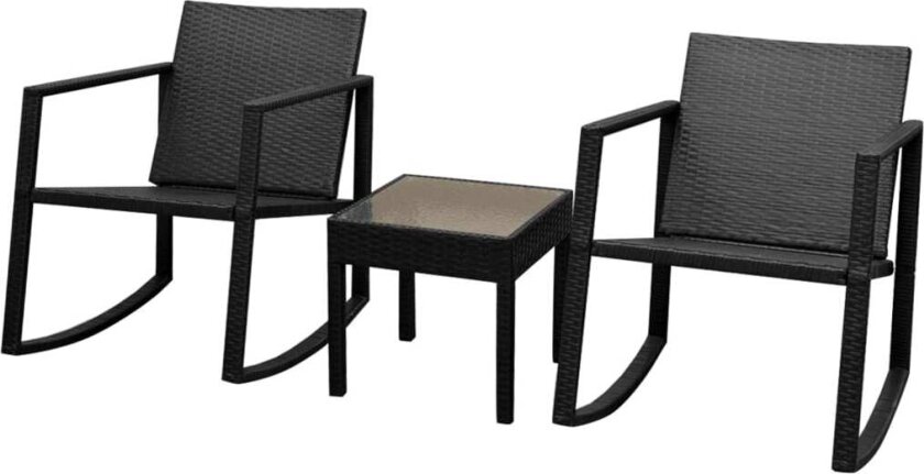Bistrosett 3 deler polyrotting svart