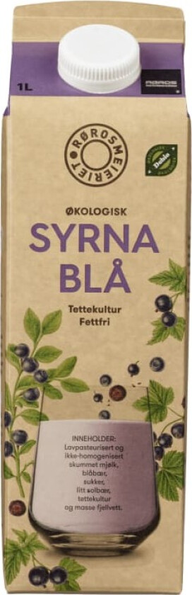 Syrna Mjølk Blå Fettfri Økologisk 1l