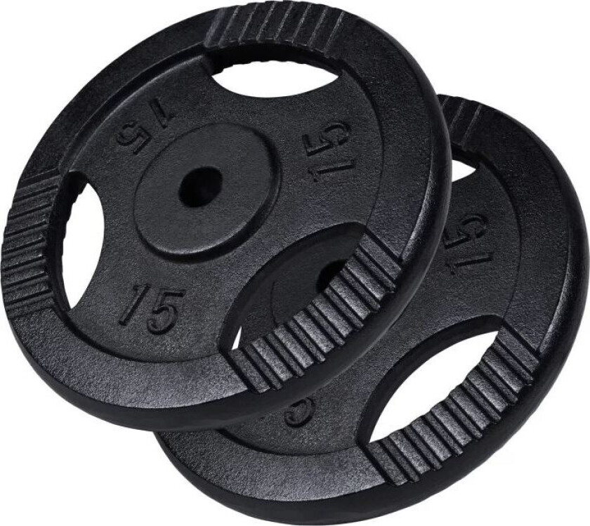 Vektskiver TRIGRIP Sort - 2x15kg