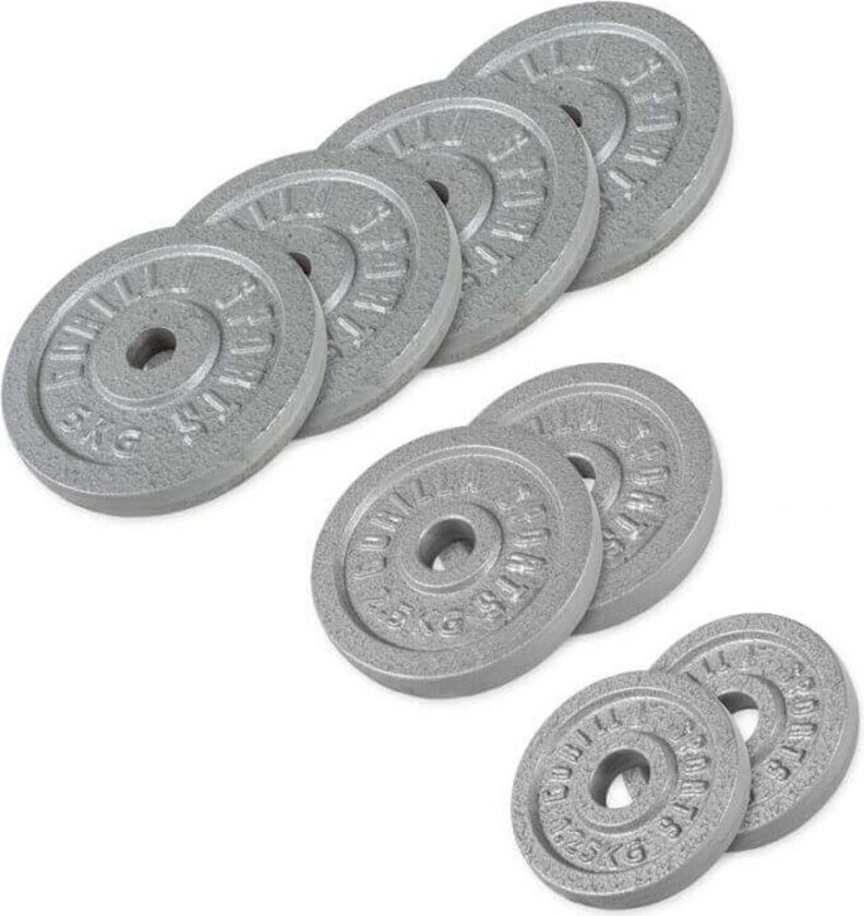 Vektskiver JERN Sølv - 4x5kg 2x2,5kg 2x1,25kg