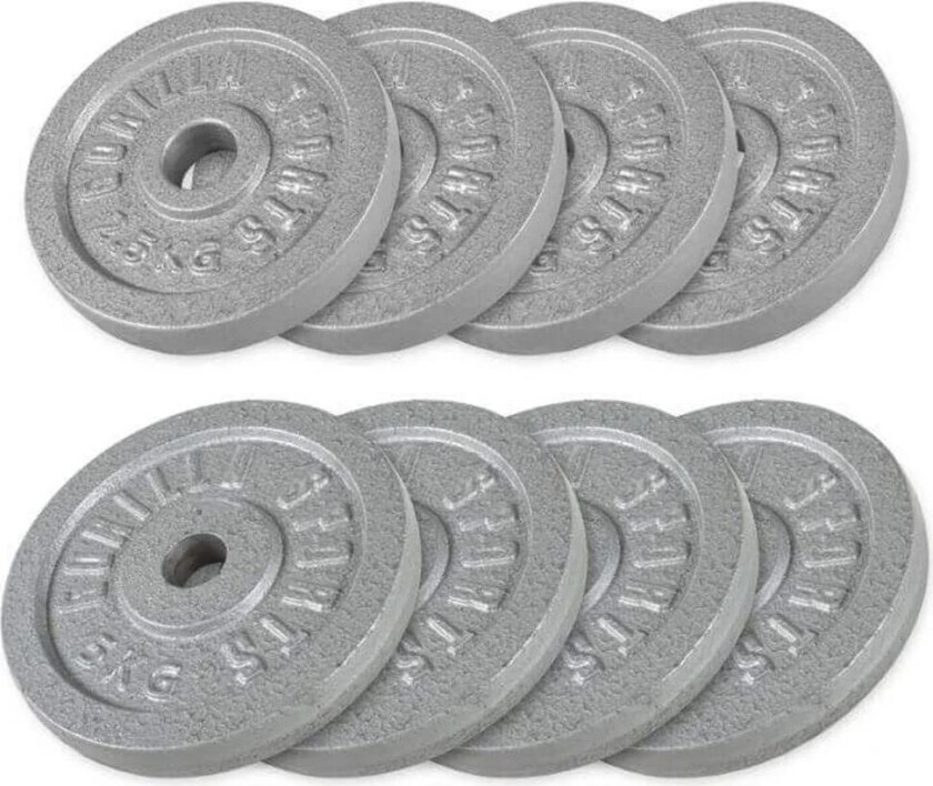 Vektskiver JERN Sølv - 4x5kg 4x2,5kg
