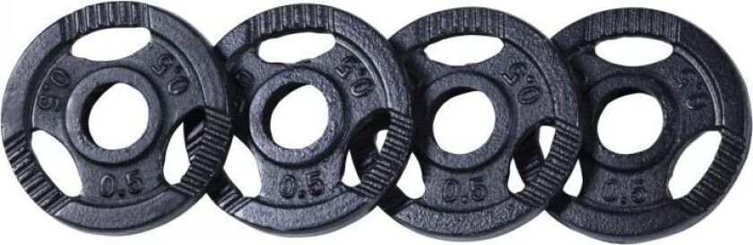 Vektskiver TRIGRIP Sort - 4 x 0,5 kg