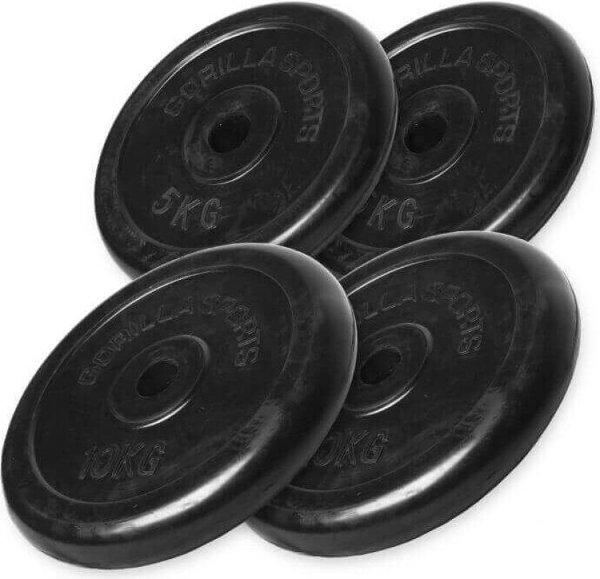 Vektskiver GUMMI Støpejern - 2x10kg 2x5kg