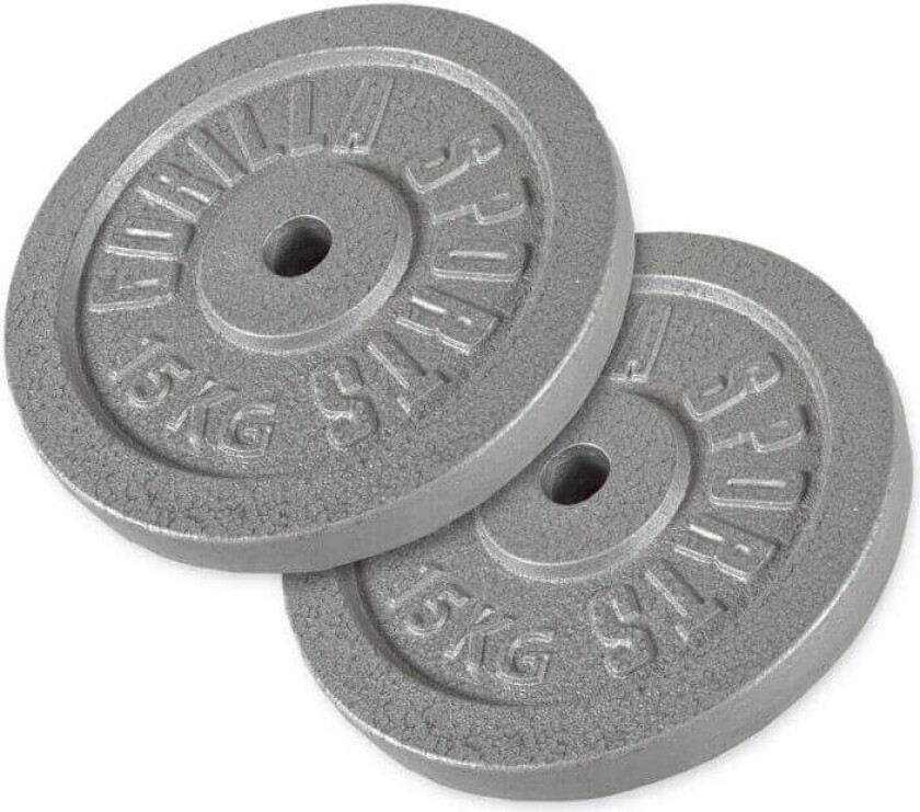 Vektskiver JERN Sølv - 2x15kg