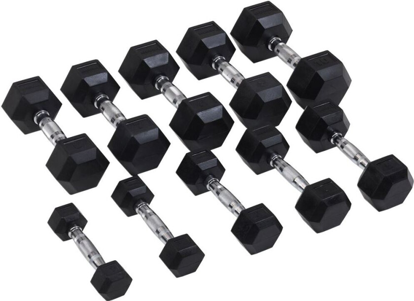 Gummi/Krom Hex Hantel