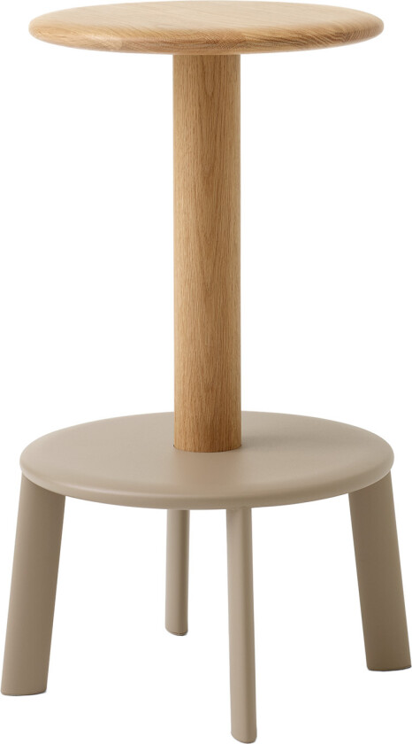 Massif Bar Stool AV40 Oak & Grey Beige - Barstoler - Anderssen & Voll - Flerfarget - Metall/Tre/Syntetisk