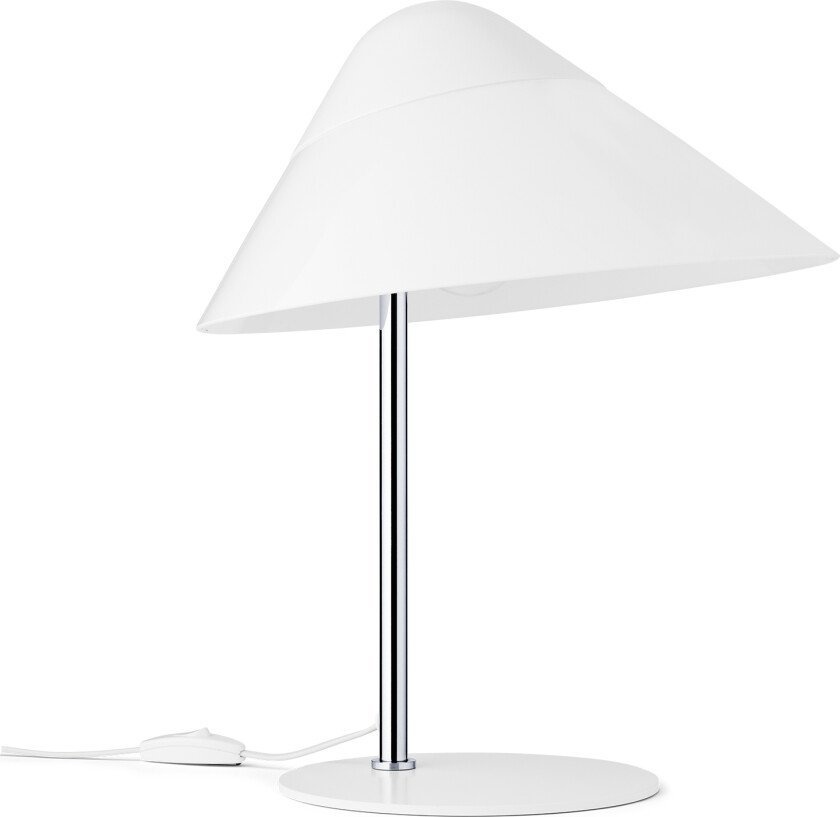 Opala Table Lamp Mini White Chrome E27-C - Bordlamper - Hans J. Wegner - Hvit