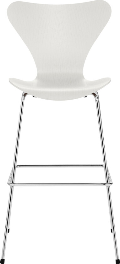3197 Sjuan Färgad askfanér - Vit - Barstoler - designer_arne_jacobsen - Hvit - Metall/Tre