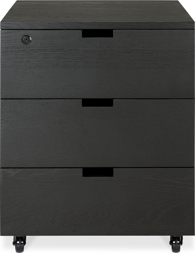 Billy Drawer Unit - Varnished Oak - Black - 3 Drawers - With Keylock - Kommoder - Svart - Tre