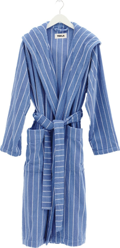 Hooded Bathrobe - Striped - Marseille - Small - Badekåper - Hvit,Blå