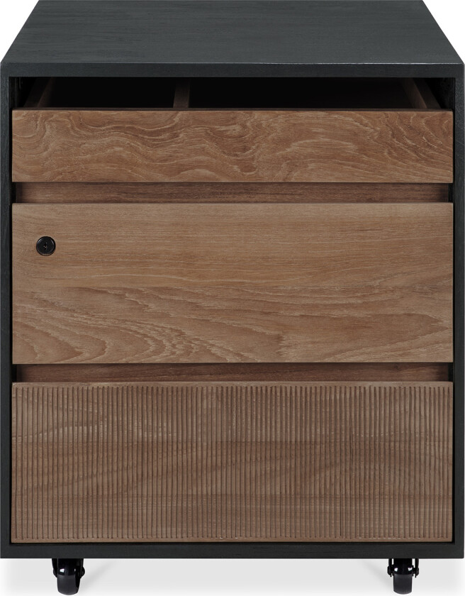 Oscar Drawer Unit - Varnished Teak - Black - 3 Drawers - With Keylock - Kommoder - Svart - Tre