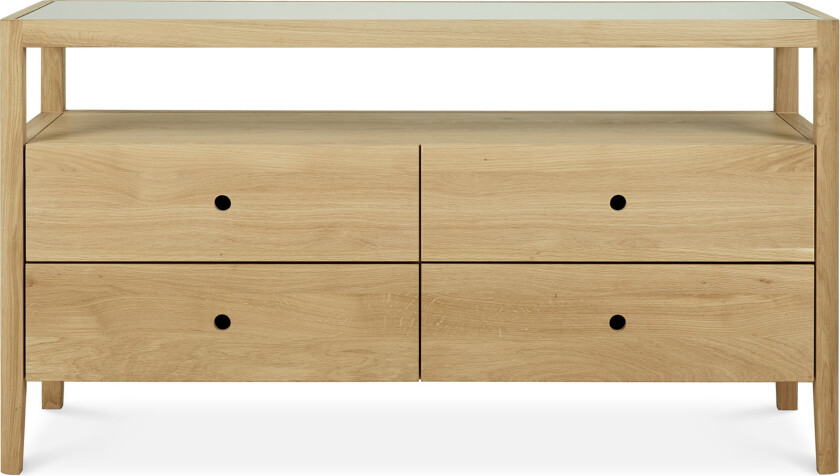 Spindle Dresser - Oak - 4 Drawers - Kommoder - Nathan Yong - Tre farget - Glass/Tre